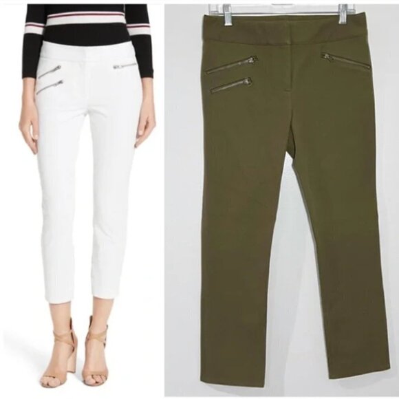 Veronica Beard Roxy Front Zipper Crop Ankle Moto Pants Size 4 Q45 - Picture 3 of 7